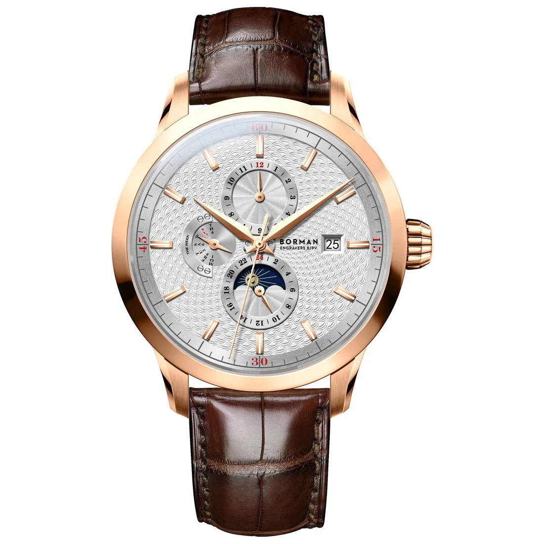 

BORMAN Mens Automatic Watches Luxury Watch Fashion Mechanical Wristwatches Waterproof Sapphire Crystal Month Week Date 24 Hours