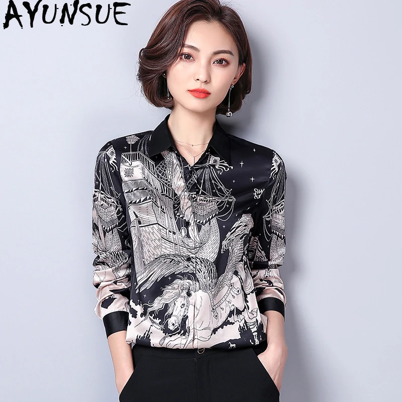 Женская рубашка AYUNSUE офисная блузка на весну и лето корейские рубашки из