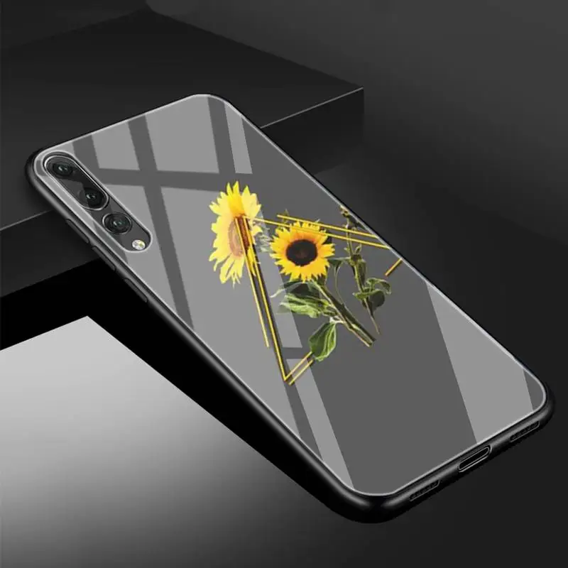 

Chrysanthemum Pattern Phone Case Tempered Glass For Huawei P9 10 10plus 20 20Pro 30mate9 10 20 20Pro Honor8X 9 10 V10 Nova3I 5
