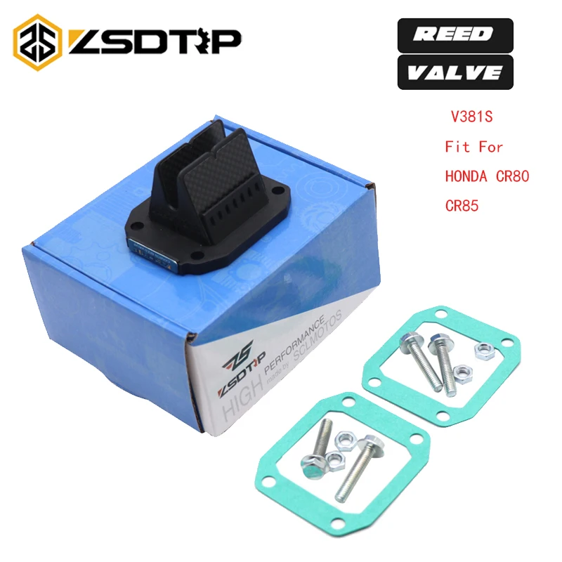 

ZSDTRP Carbon Fiber Reed Valve System Motor Parts V381S Fit For 2003-2007 Honda CR85RB Expert CR80 CR85 1980-2007 ATV Parts