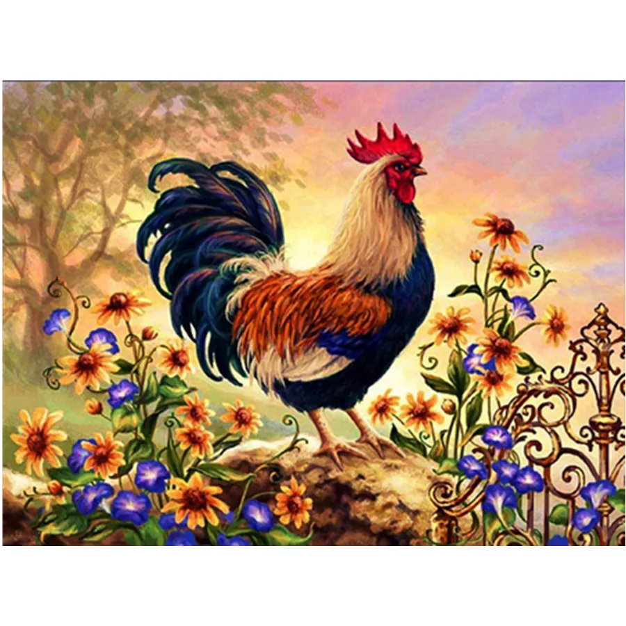 

Diamond Painting Chicken Full Square Diamond Embroidery Animals Cross Stitch Kit Mosaic Rhinestone Art Home Decor