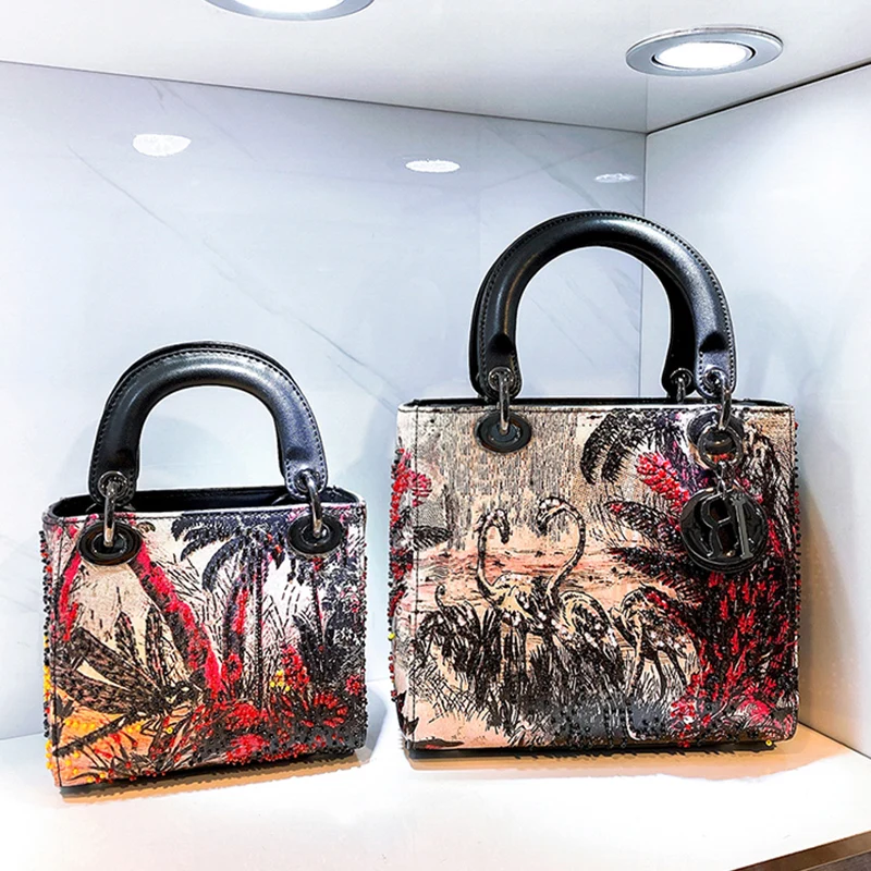 

Heavy industry, beadwork, embroidery, jungle animal patterns, vintage handbags, ladies' new fashion, messenger shoulder bags