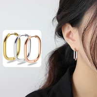 gold color vintage hoop earrings charm trendy simple korean small geometric oval shaped party accessories gift for women jewelry