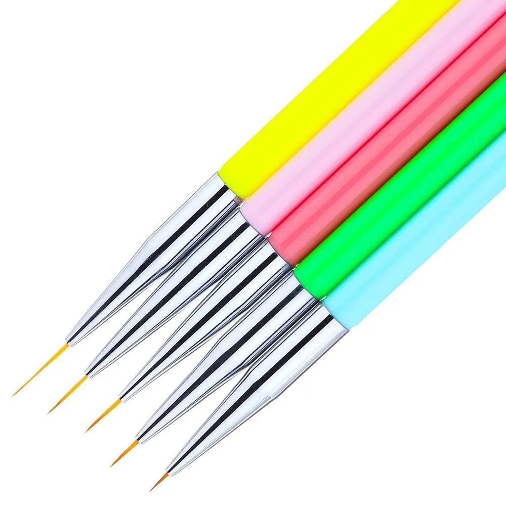 

5pcs 2-way Dotting Tool Pen Nail Art Liner Painting Drawing Acrylic UV Gel Manicure Professional Nail Salon Tool