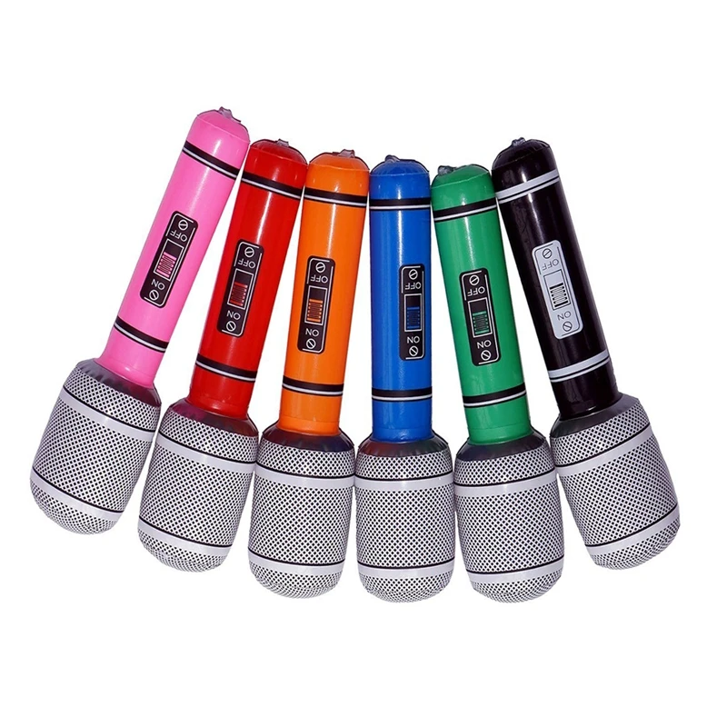 

Inflatable Plastic Microphone 24CM for Party Favor Kids Toy Gift - 6pcs (Ran Color)