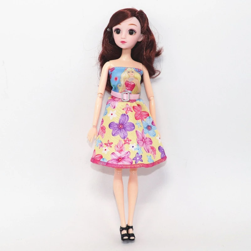 

30cm Doll Clothes Print Dress Fashion Girl Set Children Play House Dress Up Toys Accessories