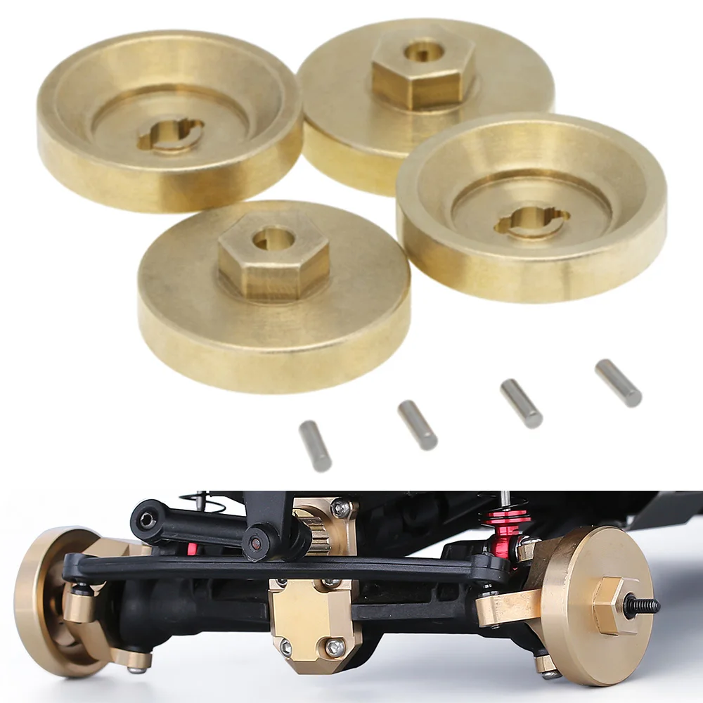 

4pcs Brass Wheel Weights Hex Adapter 4mm for Axial SCX24 AXI90081.AXI00001.AXI00002 Upgrades 1/24 RC Crawler Car