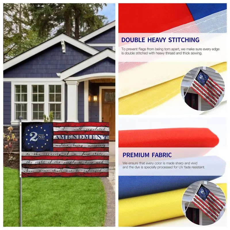 

90x150cm 2nd Amendment Flag 1791 Retro American Flag Polyester Fiber with Brass Washer-Proof of Vivid Color and Fading