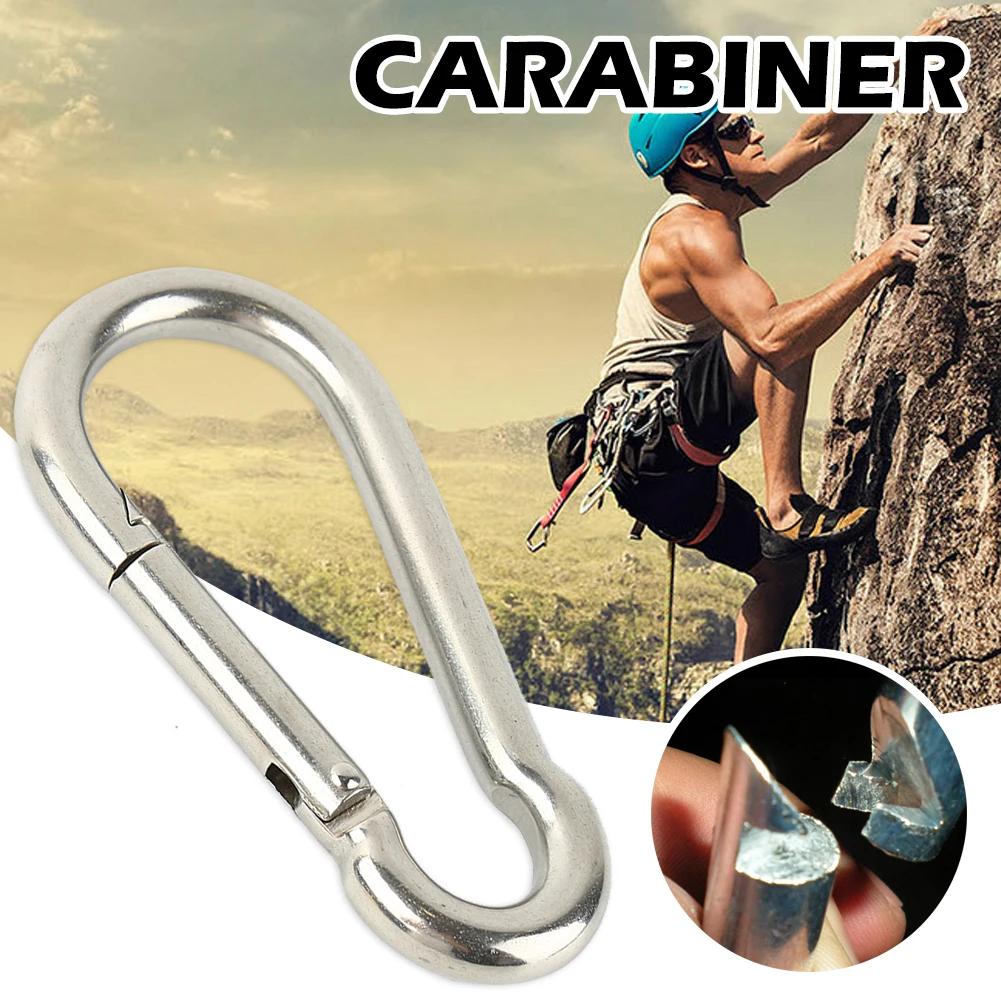 

4 Pcs Carabiner Clip Heavy Duty Stainless Steel Spring Snap Hook for Camping Fishing Hiking Traveling Keychain Accessories