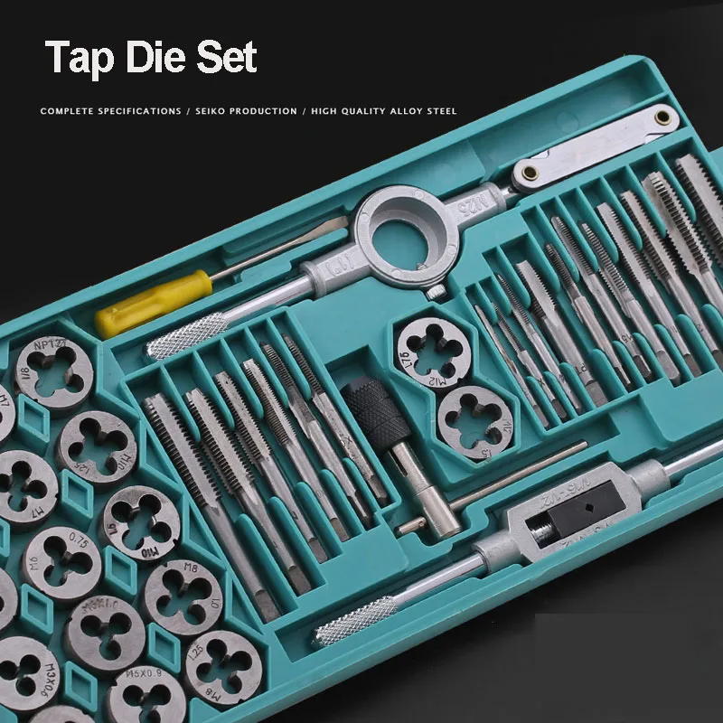 

Tap Die Set Hardware Tool Hand Tap Wrench Die Wrench Metric Wire Tap Combination Set Alloy Steel