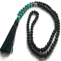 8mm lava turquoise mala necklace 108 bead gemstone band tassel sutra fancy spirituality healing natural unisex handmade tassel