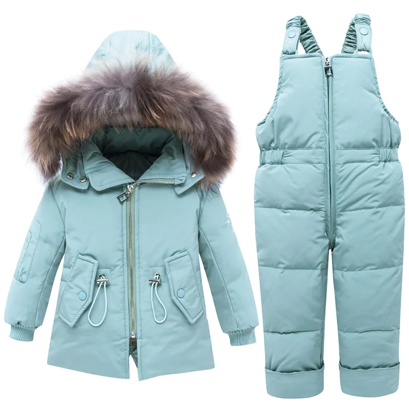 Russian Winter Coats -30 Degrees Outerwear Hooded Parkas Infant Jumpsuit Baby Fur Snowsuit Thicken Snow Wear Pants Set | Детская одежда