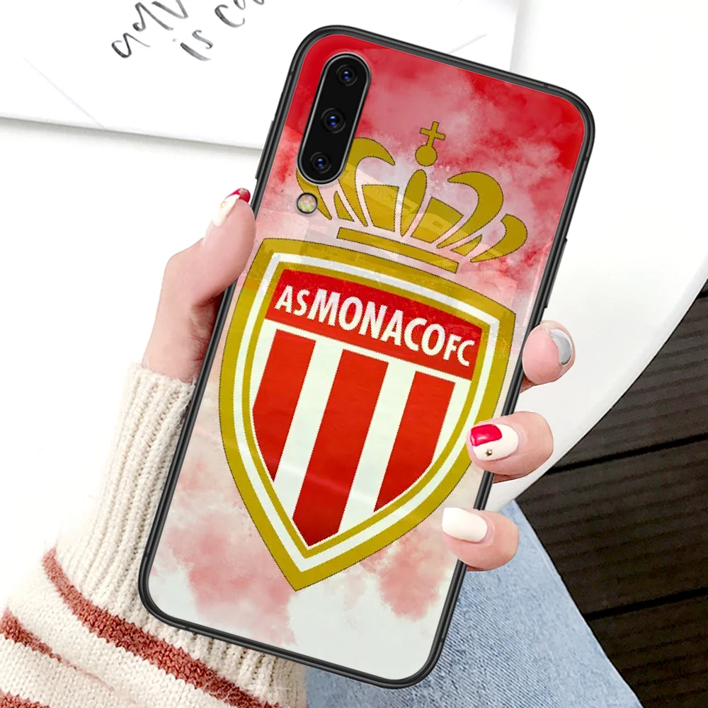 

As Monaco Soccer logo Phone Case For Samsung Galaxy A 3 5 7 8 10 20 20E 21S 30 30S 40 50 51 70 71 4G black Back Fashion Shell
