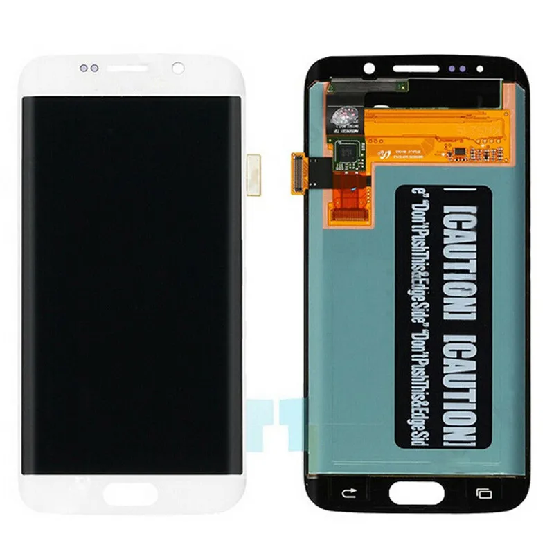 White without Frame AMOLED ЖК дисплей для SAMSUNG Galaxy s6 edge G925U G925F сенсорный экран дигитайзер дисплей красный гореть - Цвет: White without Frame