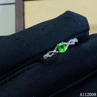 kjjeaxcmy fine jewelry 925 sterling silver inlaid natural tsavorite ring fashion delicate female ring support testing