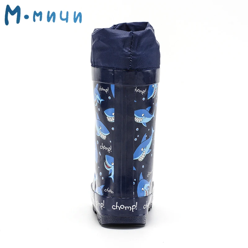 Детские резиновые сапоги MMNUN непромокаемые теплые детская резиновая обувь для