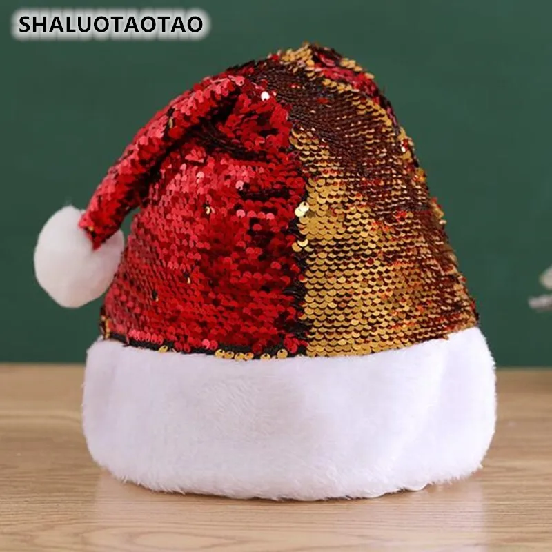 

SHALUOTAOTAO 2022New Year Gift Plush Creativity Christmas Hat Decorations Cartoons Adult Party Non-Woven Fabric Santa Claus Cap