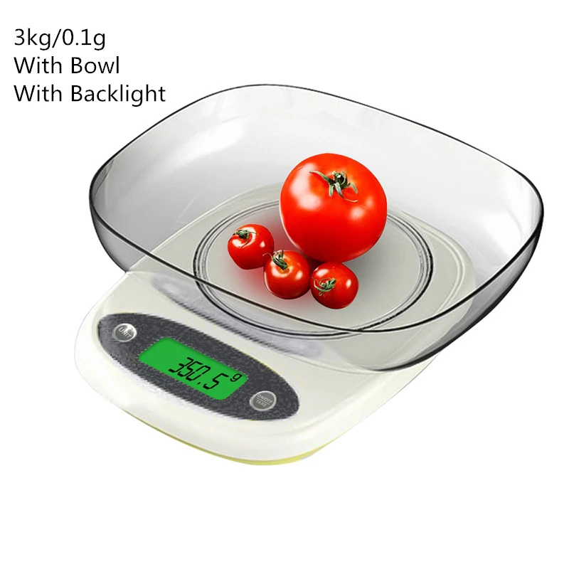 3kg-0.1g bowl light 7 кг/3 кг 0,1/1g Цифровой Кухня Еда весы ЖК-дисплей Дисплей высокой точности мини весы грамм весы для Кухня Еда ювелирные изделия - Цвет: 3kg-0.1g bowl light