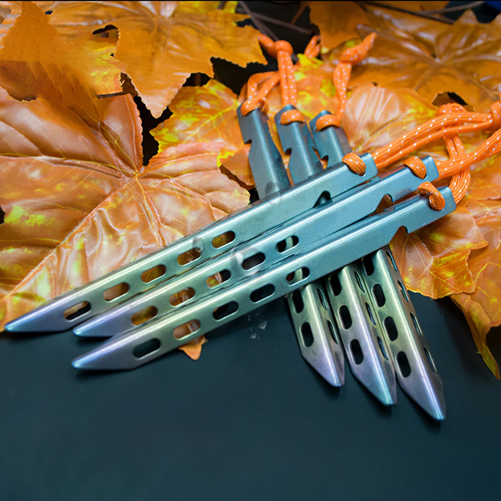 6 шт. из титана для палатки Peg V Shape титановый шип ветрозащитный Открытый Кемпинг