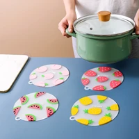 fruit print tableware heat insulation placemat home decoration accessory table silicone mat placemats kitchen accessories