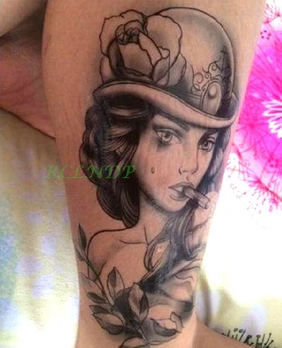 

Водостойкая Временная наклейка для татуировок, сексуальная девушка с красивым цветком, наклейка с тату, флэш-тату, поддельные татуировки дл...