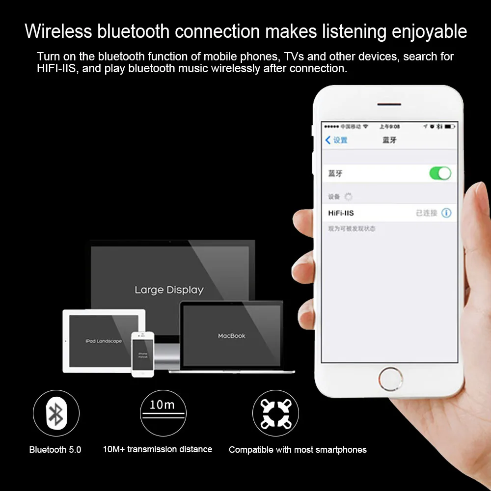 

BRZHIFI 2.1 Channel DAC Power Amplifier ES9018K2M DAC Bluetooth aptX-hd 80W x2 With Headphone output Powered Subwoofer Output