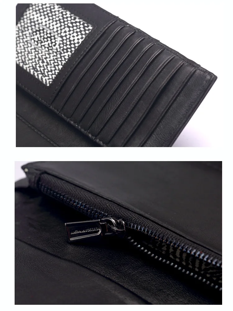 

Genuine leather cow skin women large clutch fashion hasp purse