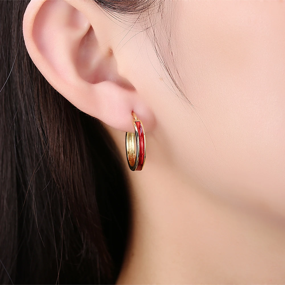 

ZEMIOR Round Hoop Earrings For Women Beautiful Gold Color Luxurious Earring Anniversary Female Fashion Jewelry Gift New Listing