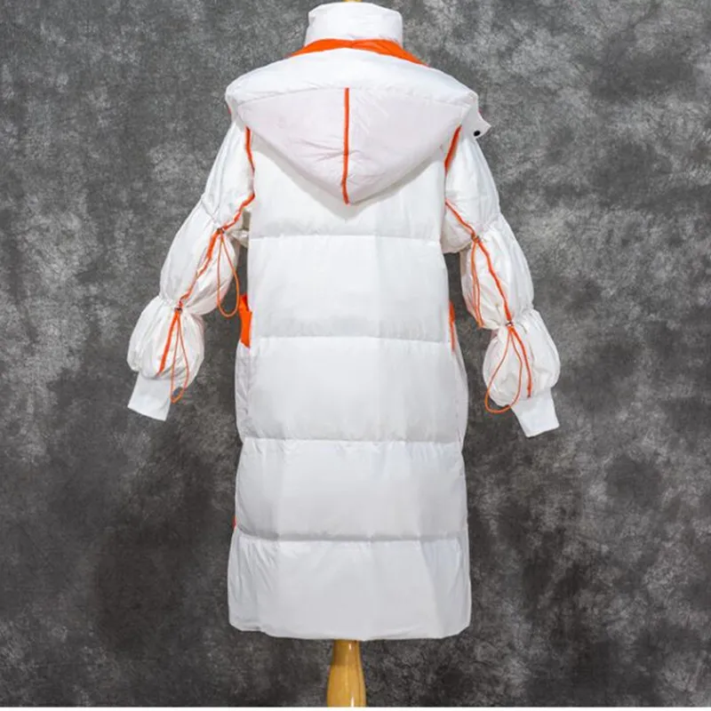 

Fashion Thicken Parkas Long Hooded Down Jacket 2020 New Glossy Loose 90White Duck down Coat Warm Windproof Female Snow Outwear
