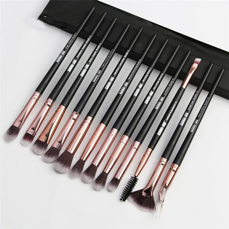 Pro Makeup Brushes Set 6/ 12 pcs Eye Shadow Concealer Blending Eyeliner Eyelash Eyebrow Blush Portable Brush | Красота и здоровье