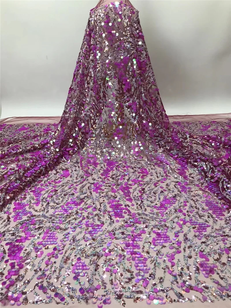 

PGC Nigerian French Tulle Lace Fabric With Sequins 2021 High Quality Lace African Lace Fabric For Wedding Party Sewing NI5302-4