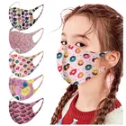 5 шт. многоразовая маска для лица для детей с мультяшным 3d принтом, шелковая дышащая маска Kawaii для детей, моющаяся маска для ушей, Mascarilla lot
