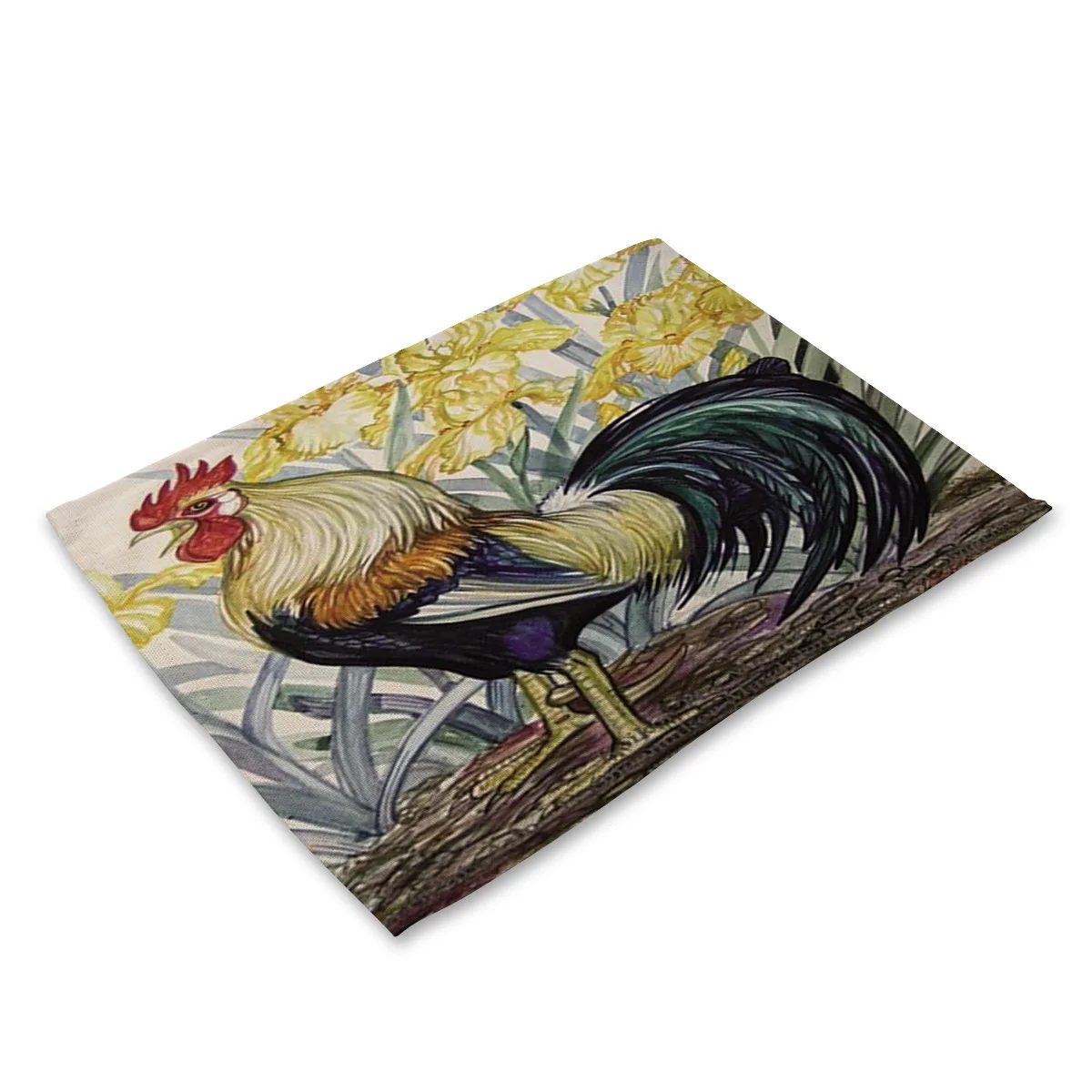 Oil Painting Cock 06 Картина маслом с изображением животного петуха льняные салфетки для кухонного стола подставки для напитков американский кантри дизайнерские вечерние украшения - Цвет: Oil Painting Cock 06