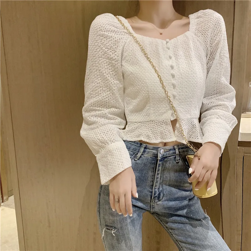 Новинка 2020 весенне-летняя и осенняя модная женская Повседневная Рабочая блузка