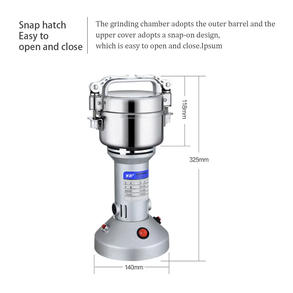 

150G Portable Coffee Grinder Electric Grains Mill Grinding Spices Home Useful Stainless Steel Dry Food Powder 220V