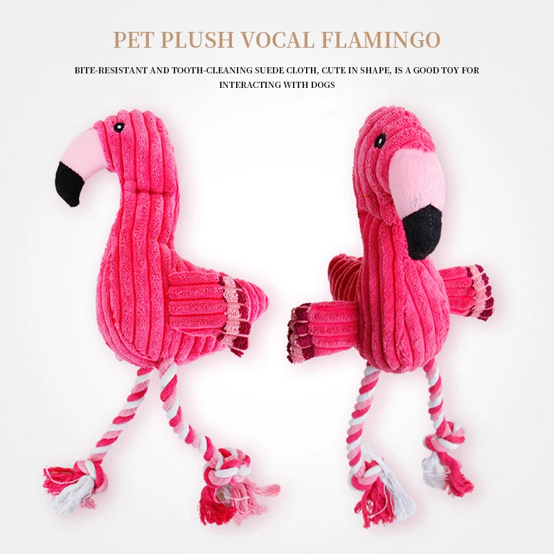 

Corduroy Dog Toys for Small Large Dogs Flamingo Modeling Plush Pet Puppy Squeaky Chew Toy Pets Accessories Supplies Pet Toys