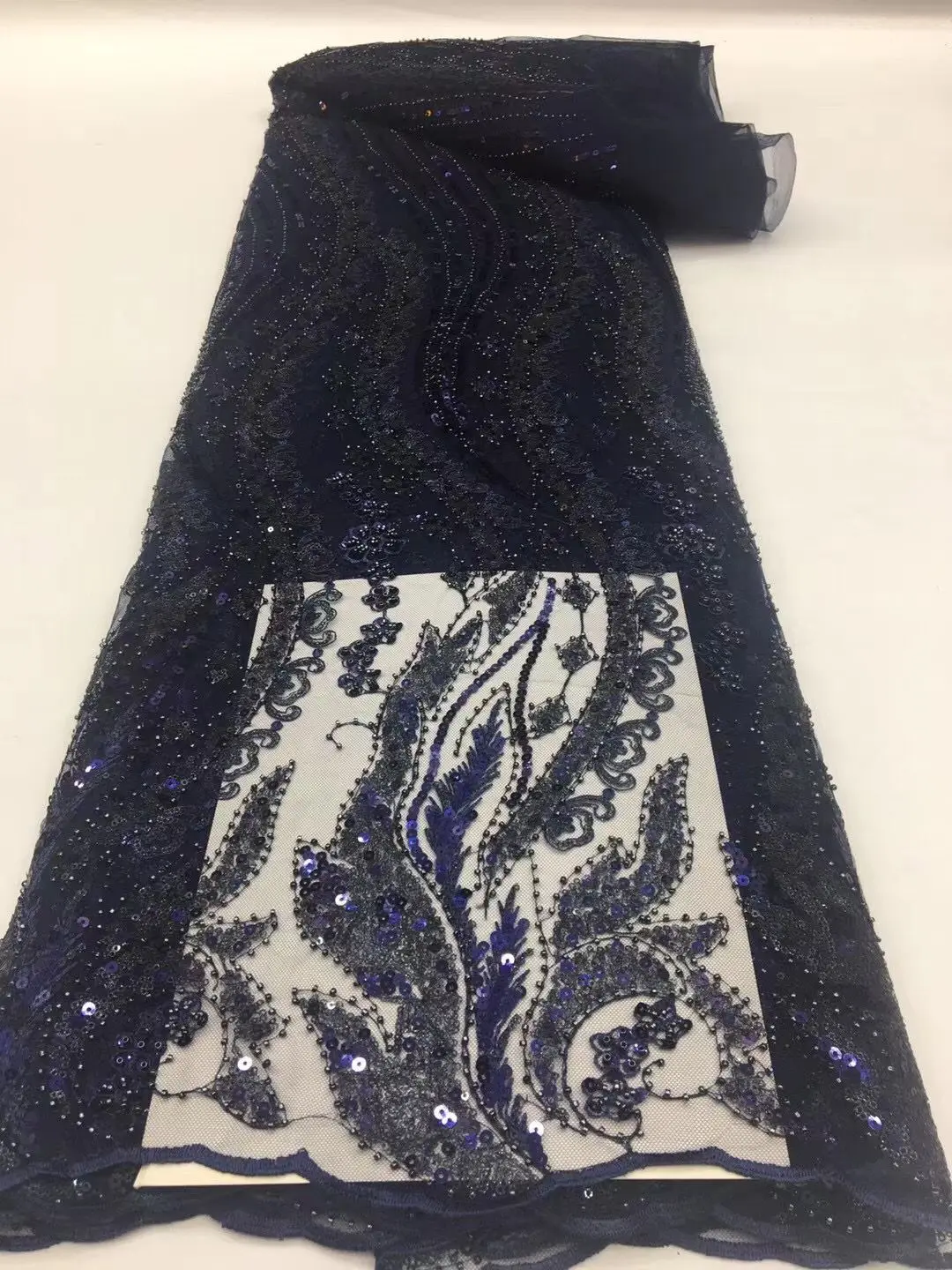 

African French 3D leaves Lace Fabric red African Tulle Lace Fabric High Quality Nigerian Sequins Lace Embroidered Wedding Fabric