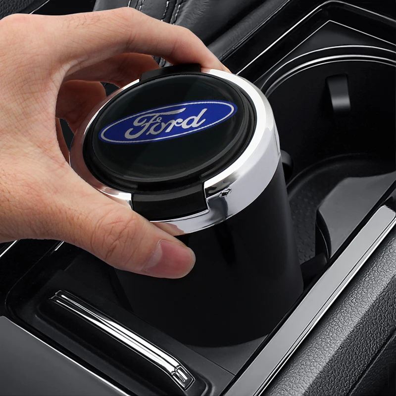 

With Led Lights Cover Car Ashtray Garbage Storage Cup Interior Accessories for Ford Fiesta Ranger Mondeo FOCUS 2 3 4 5 car Goods