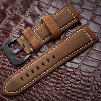 26mm flat end genuine leather watch band for seiko cpc007 cpc077 strap watchband bracelet belt man watches replacement