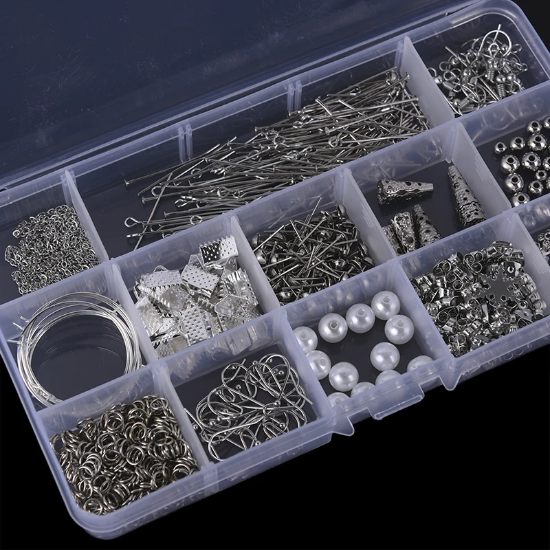 

1Box Multicolor Tassels Jump Ring Beads Charms Ear Hook Clasps For DIY Earrings Making Material Kit Jewelry Finding Accessories