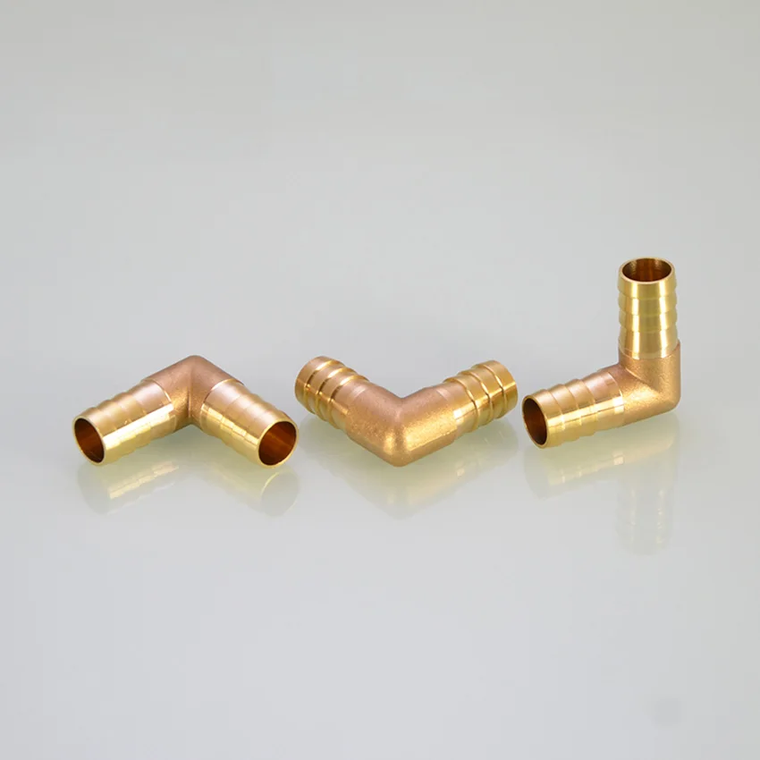 

90 Elbow Brass Barbed Hose Splitter Connector Fuel Pipe Gas Tubing Joiner 4/6/8/10/16mm Pipe Fitting Connector Adapter