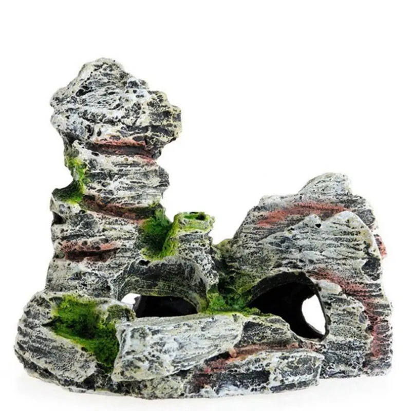 

Resin Home Aquarium Rock Cave Fish Tank Decorations Ornament Mountain Hiding Cave aquarium accessories Gard Decor Dropshipping