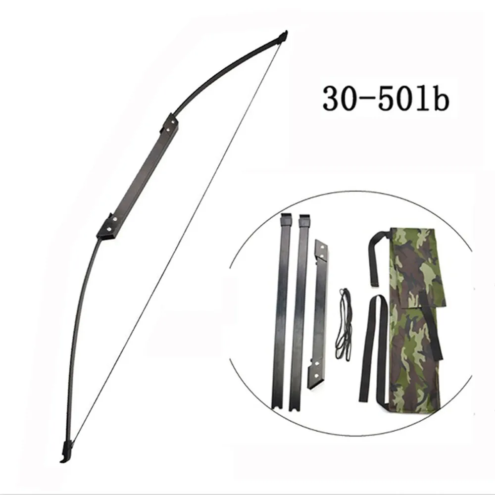 

30-40 LBS Folding Takedown Bow 54 Inches Portable Straight Pull Longbow for Archery Hunting Shooting Outdoor