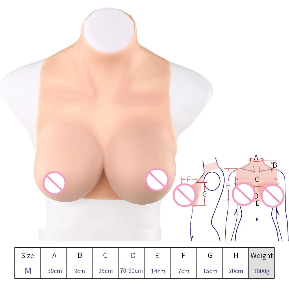 Silicone Breast Forms D Cup TG Crossdresser Realistic Soft False Boobs Shemale Transgender Queen Transvestite Mastectomy Bra