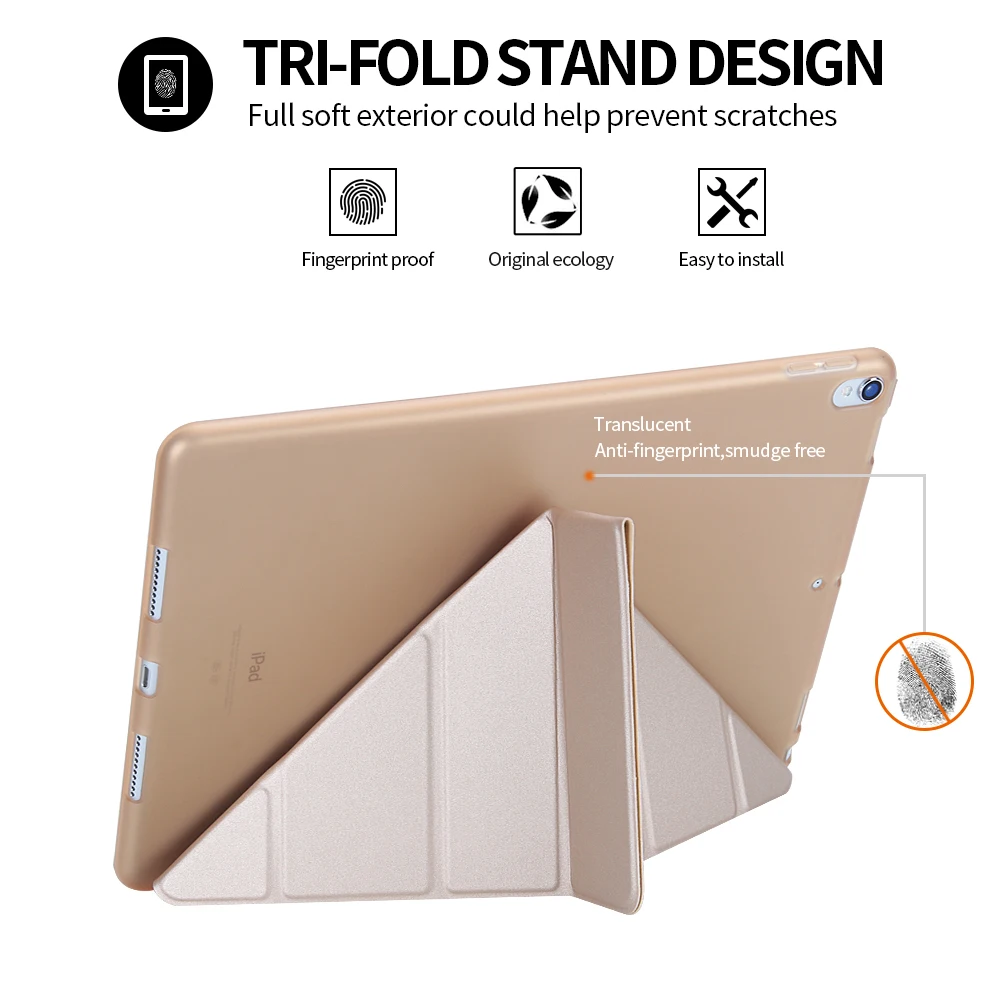 Чехол для iPad Pro 9,7 дюйма Кожаный силиконовый Multi-fold Смарт Обложка для iPad Pro 9,7 чехол A1673 A1674 A1675 Funda