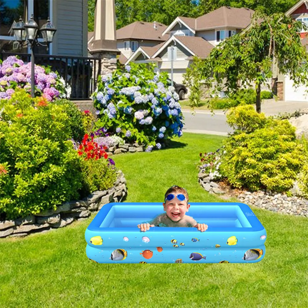 

Toys Domestic Rectangular Family Pool 120*90*35cm Indoor Outdoor Inflatable PoolDouble Layer ZJ55
