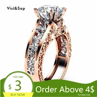 visisap hot selling hollow flowers ring dropshipping white rose gold color ring fashion accessories shopify jewelry csb1386