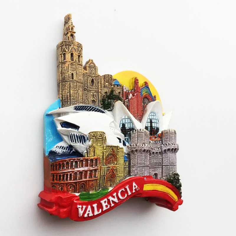 Магнит на холодильник Valencia Испания сувенир здание искусство ремесла resion стерео