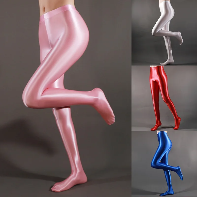 

Glitter seam sport leggings stockings yoga pants Women glossy high waist tights trousers Workout gym exercise fitness pantyhose