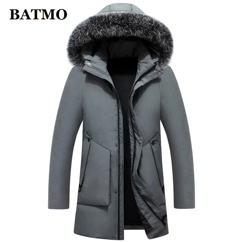 BATMO 2019 Новое поступление Зима 90% белые куртки с капюшоном на утином пуху мужские